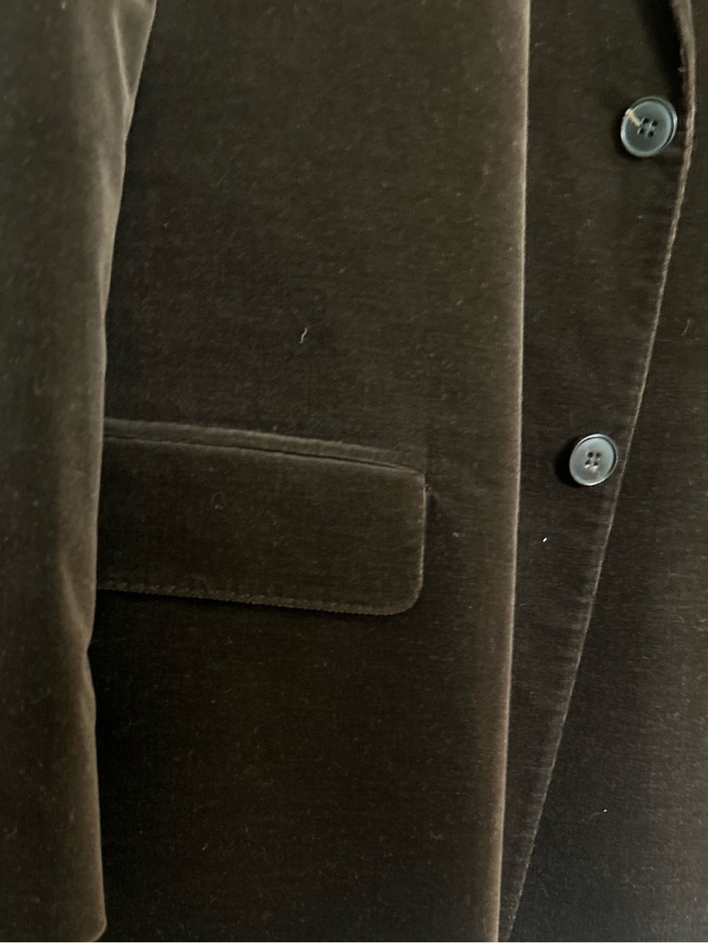 Men's Dark Brown Velvet Blazer - Two-Button Notch Lapel - Picture 8 of 13